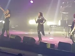 成熟黒檀女性ハイヒール ブーツ アンヴォーグつかまってライブ